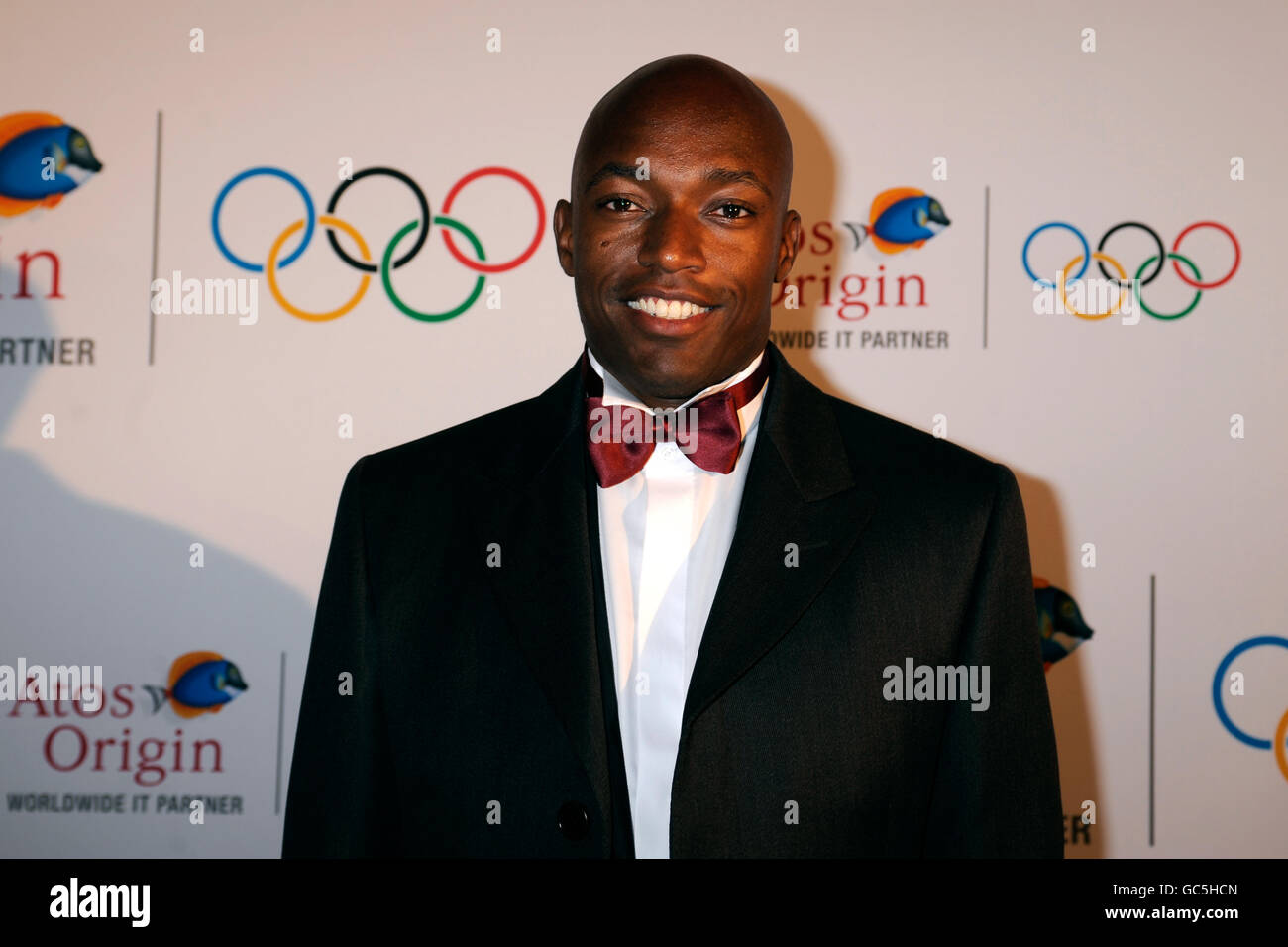 British Olympic Association - Olympic Gold Ball - Natural History Museum. Marlon Devonish arrives for the BOA Olympic Gold Ball at the Natural History Museum, London. Stock Photo