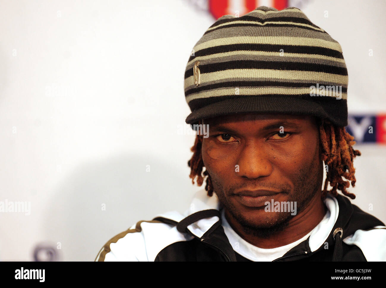 South Africa's Lovemore N'Dou during a press conference at Fenton Mannor Sports Complex, Stoke On Trent. Stock Photo