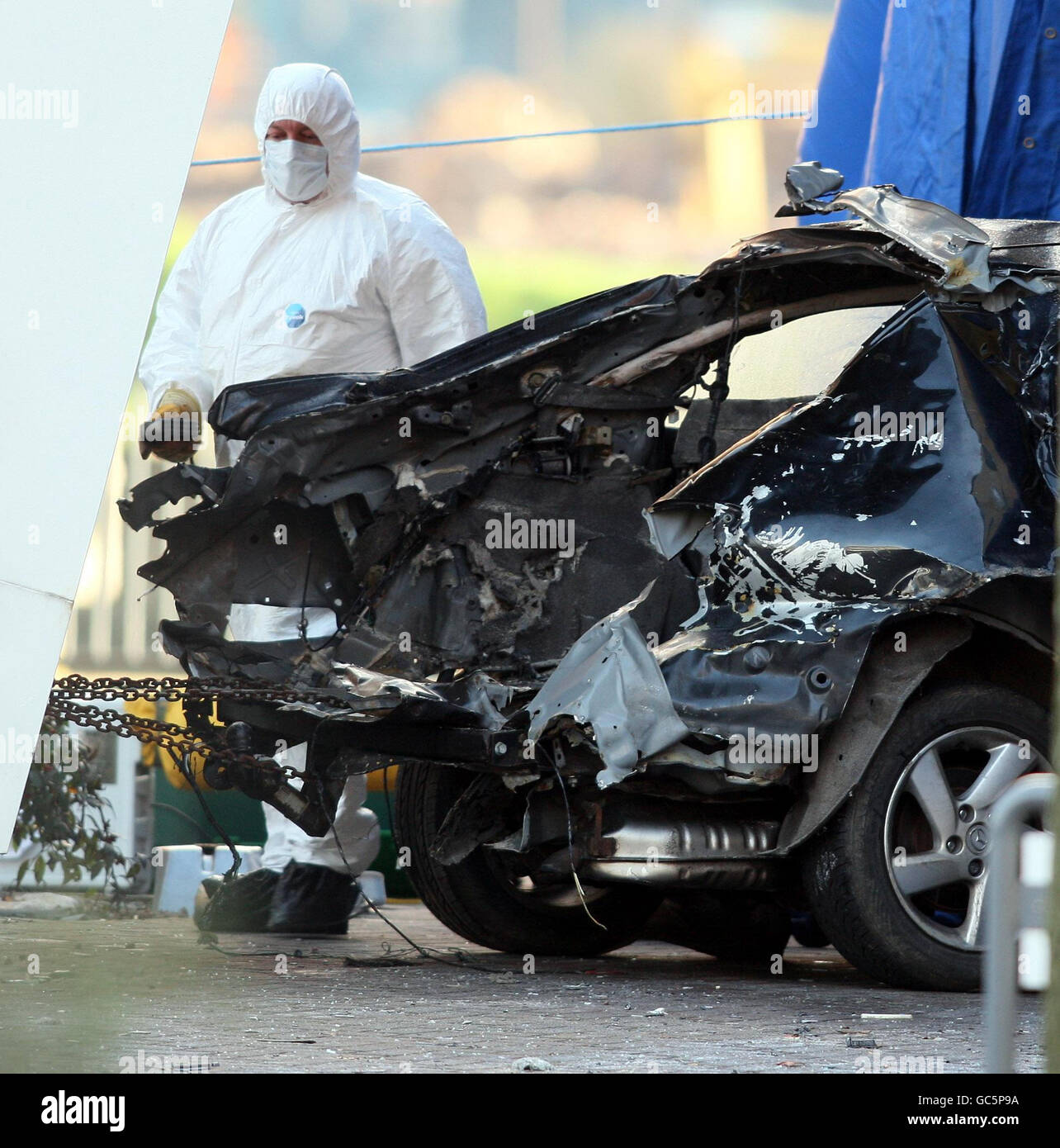 Car bomb in Belfast Stock Photo Alamy