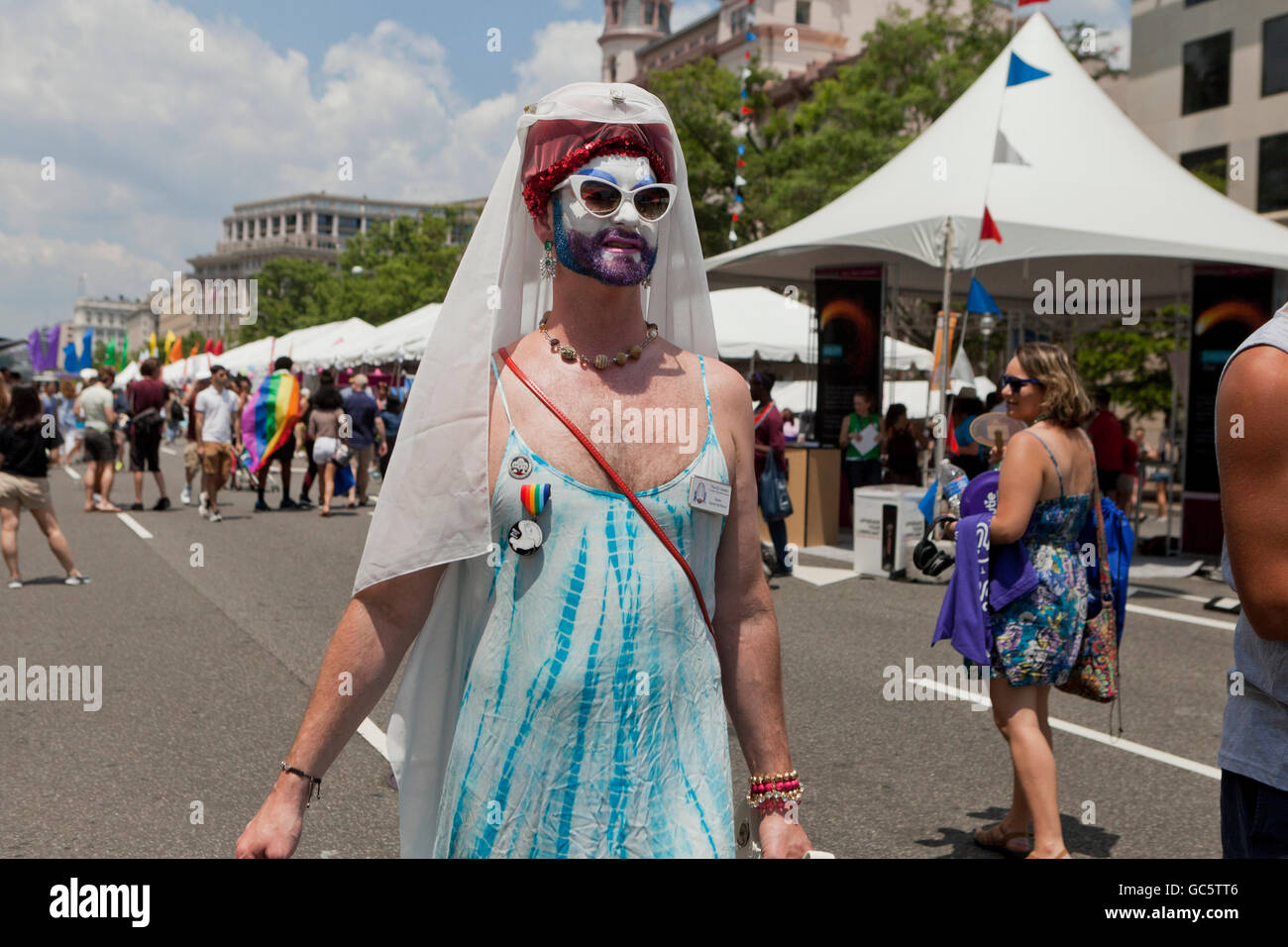 Drag queen at gay pride festival - Washington, DC USA Stock Photo