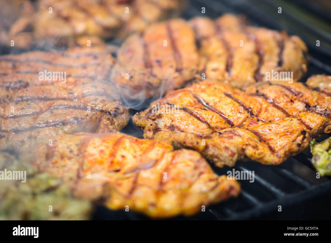 Grill steak being prepared Stock Photo Alamy
