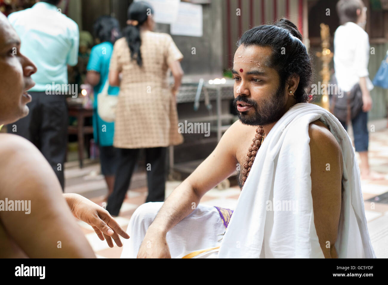 A Brahmin at Sri Veeramakaliamman Temple, in Little India, Singapore