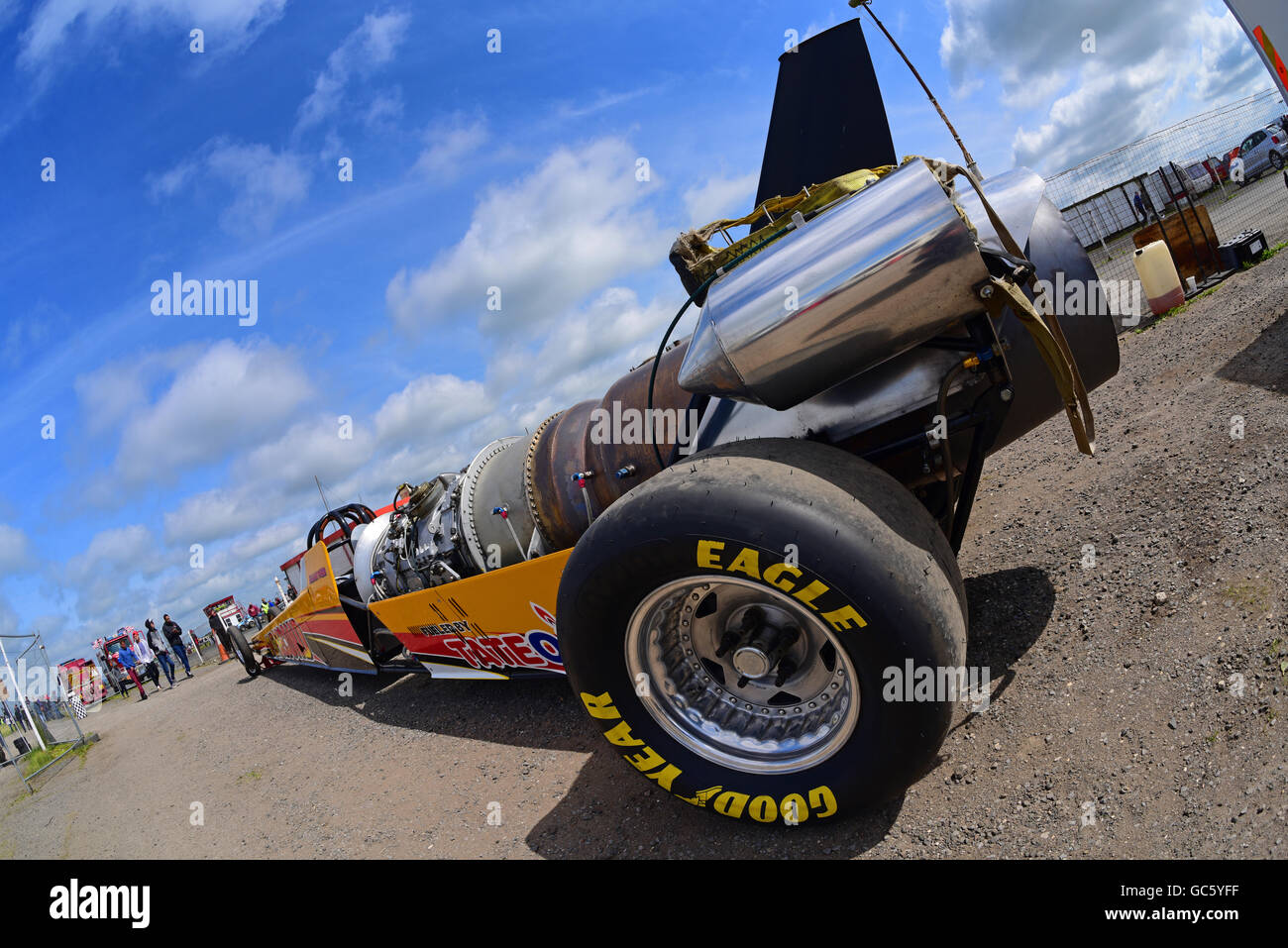 top fuel class dragster jet car at york dragway race track yorkshire united kingdom Stock Photo