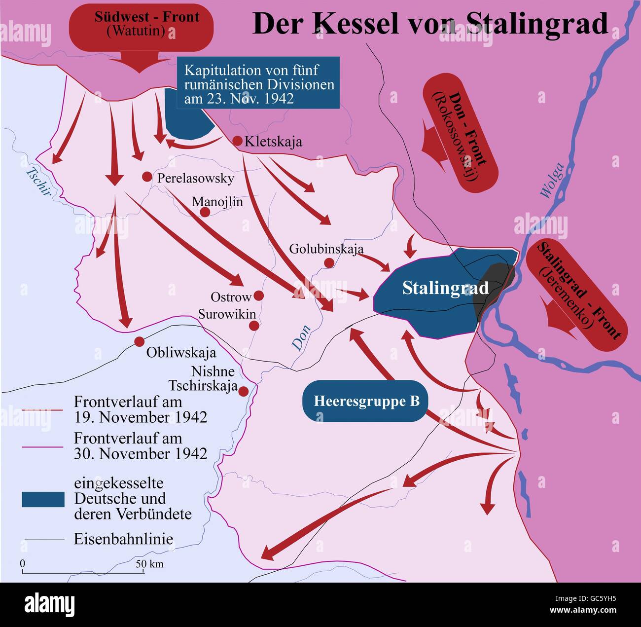 Detailed Map Of Stalingrad WW2