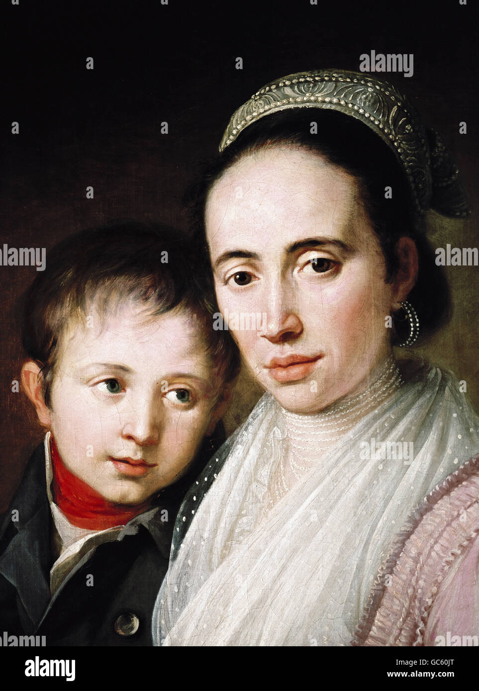 fine arts, Hauber, Joseph (1766 - 1834), painting, 'Michael Lachmayr and his Mother', circa 1810, Munich Stadtmuseum, Stock Photo