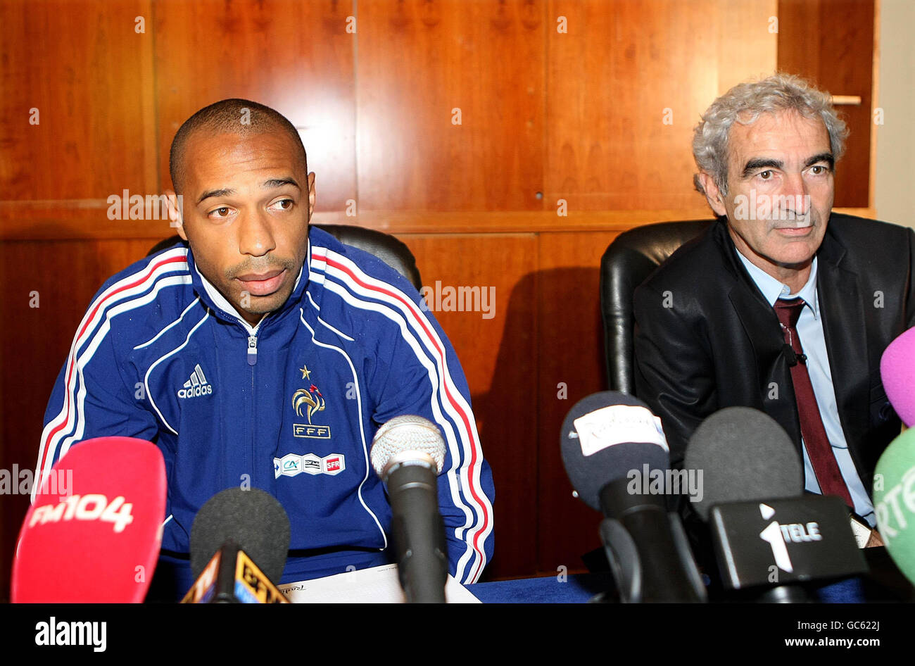 Soccer - France Press Conference - Radisson Airport Hotel Stock Photo