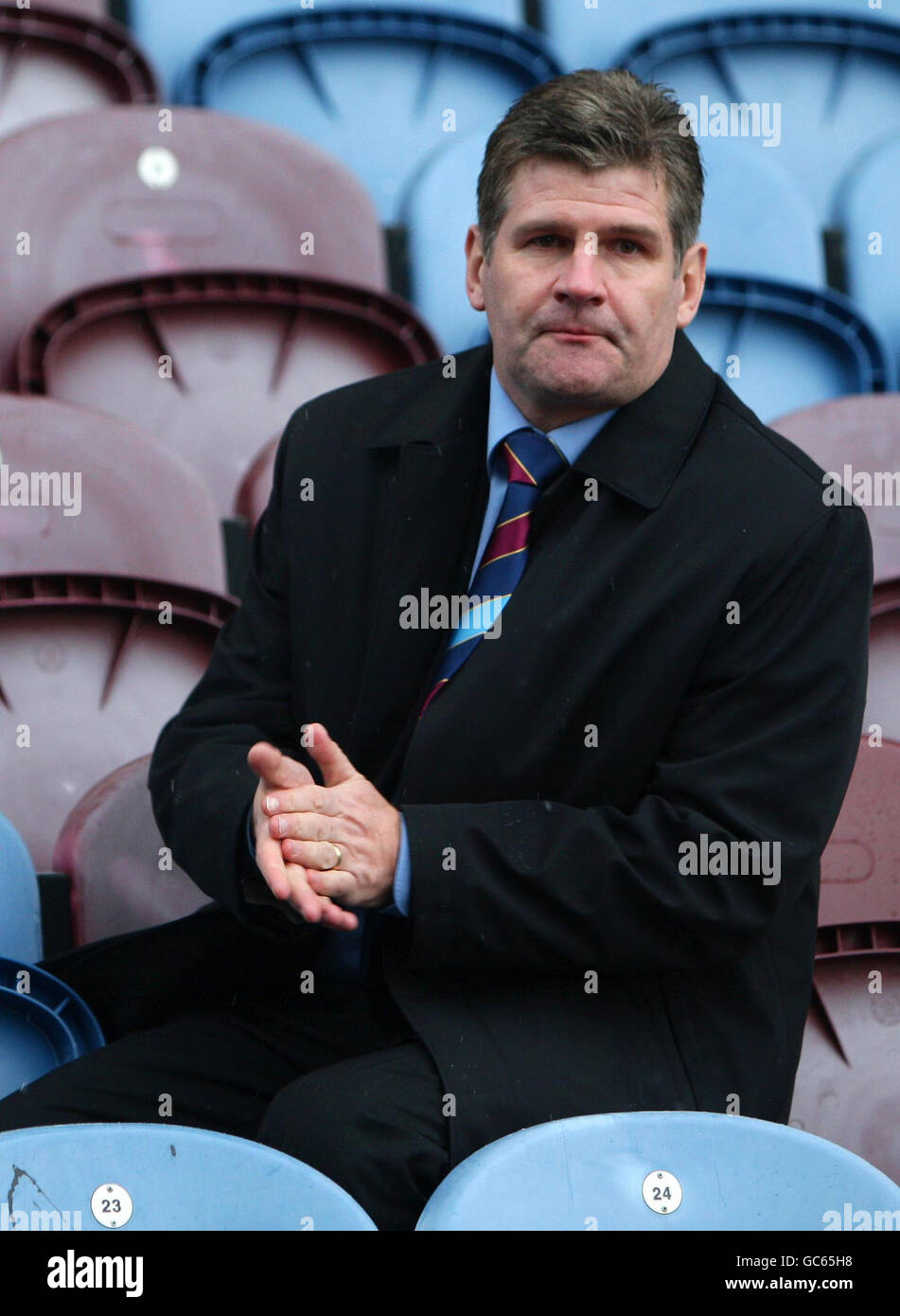 Soccer brian laws press conference turf moor hires stock photography