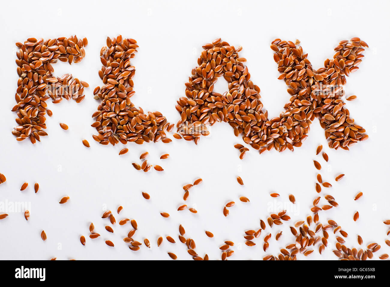 Word flax piled of flax seed on white background Stock Photo Alamy