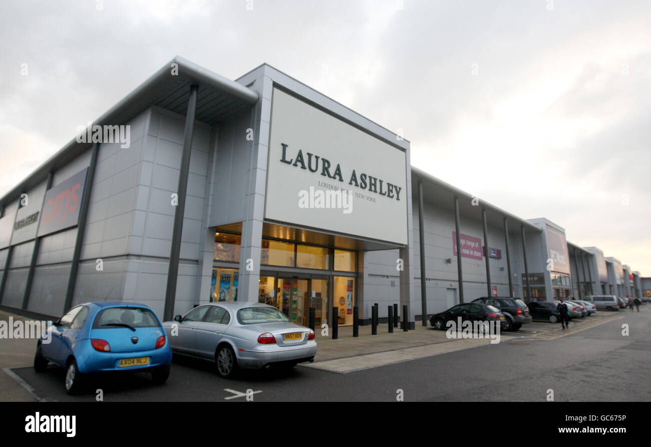 A general view of the Laura Ashley store in the Brunel Retail Park in Reading, Berkshire, where Asha Muneer, who was found stabbed to death next to the River Kennet, worked. Stock Photo