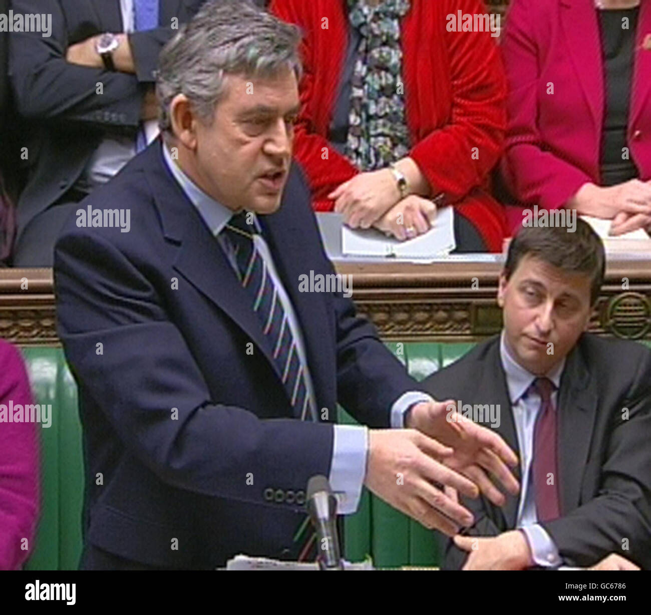 Prime Minister Gordon Brown speaks during Prime Minister's Questions in the  House of Commons, London Stock Photo - Alamy