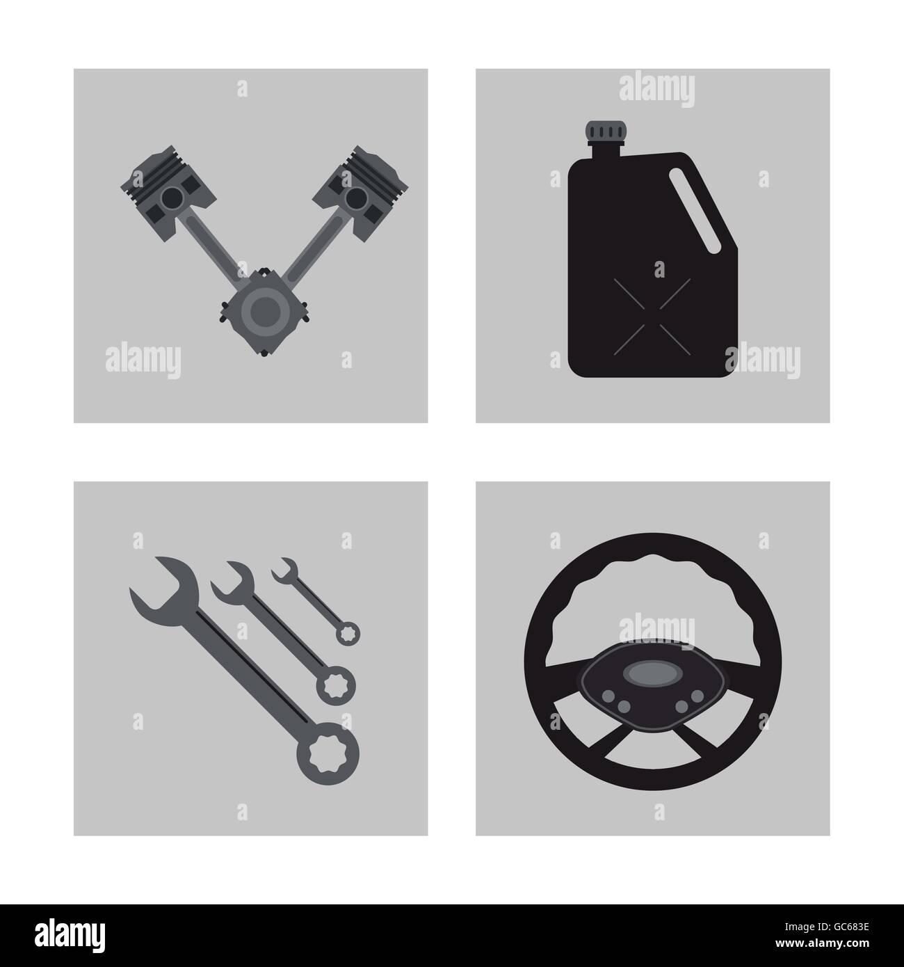 icon set over frames. Auto part design. Vector graphic Stock Vector ...