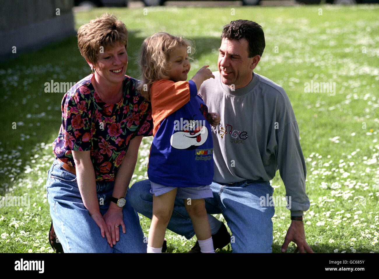 LAURA DAVIES & PARENTS FRAN & LES. THEY SHOULD KNOW WITHIN A WEEK WHETHER THEIR 4 YEAR OLD