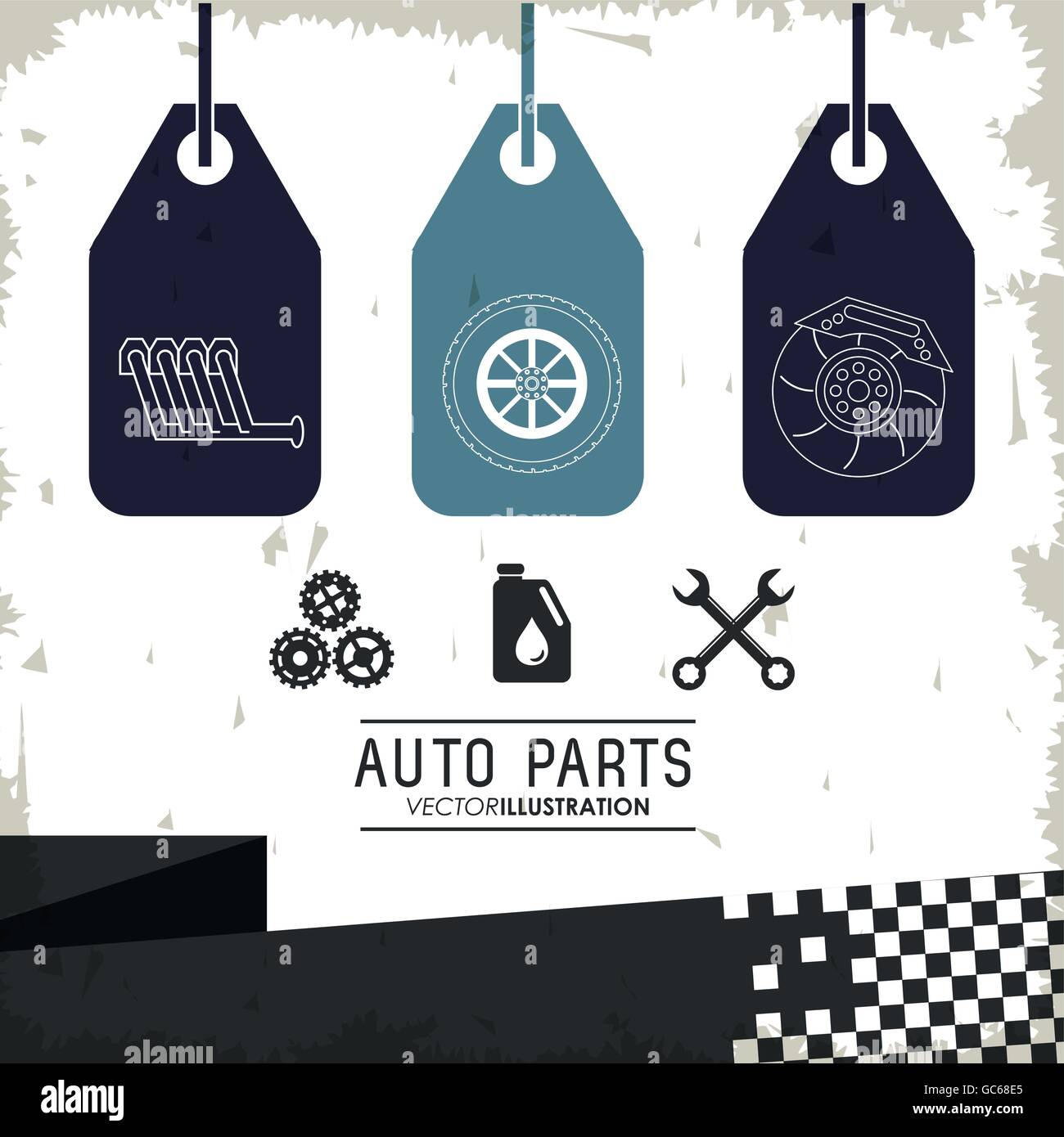 Labels icon set. Auto part design. Vector graphic Stock Vector Image ...