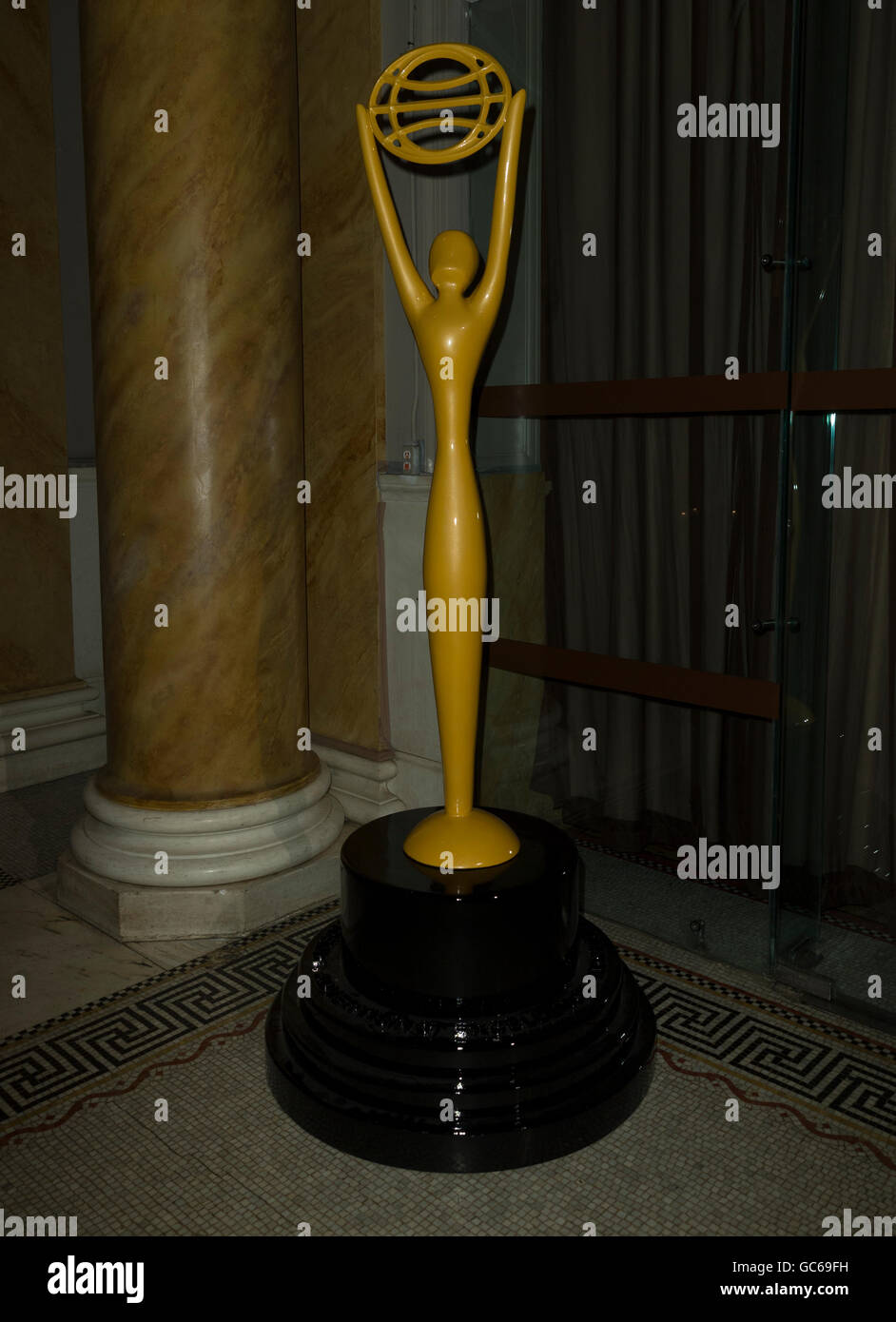 New York, NY USA July 7, 2016 Big replica of Clio awards on display