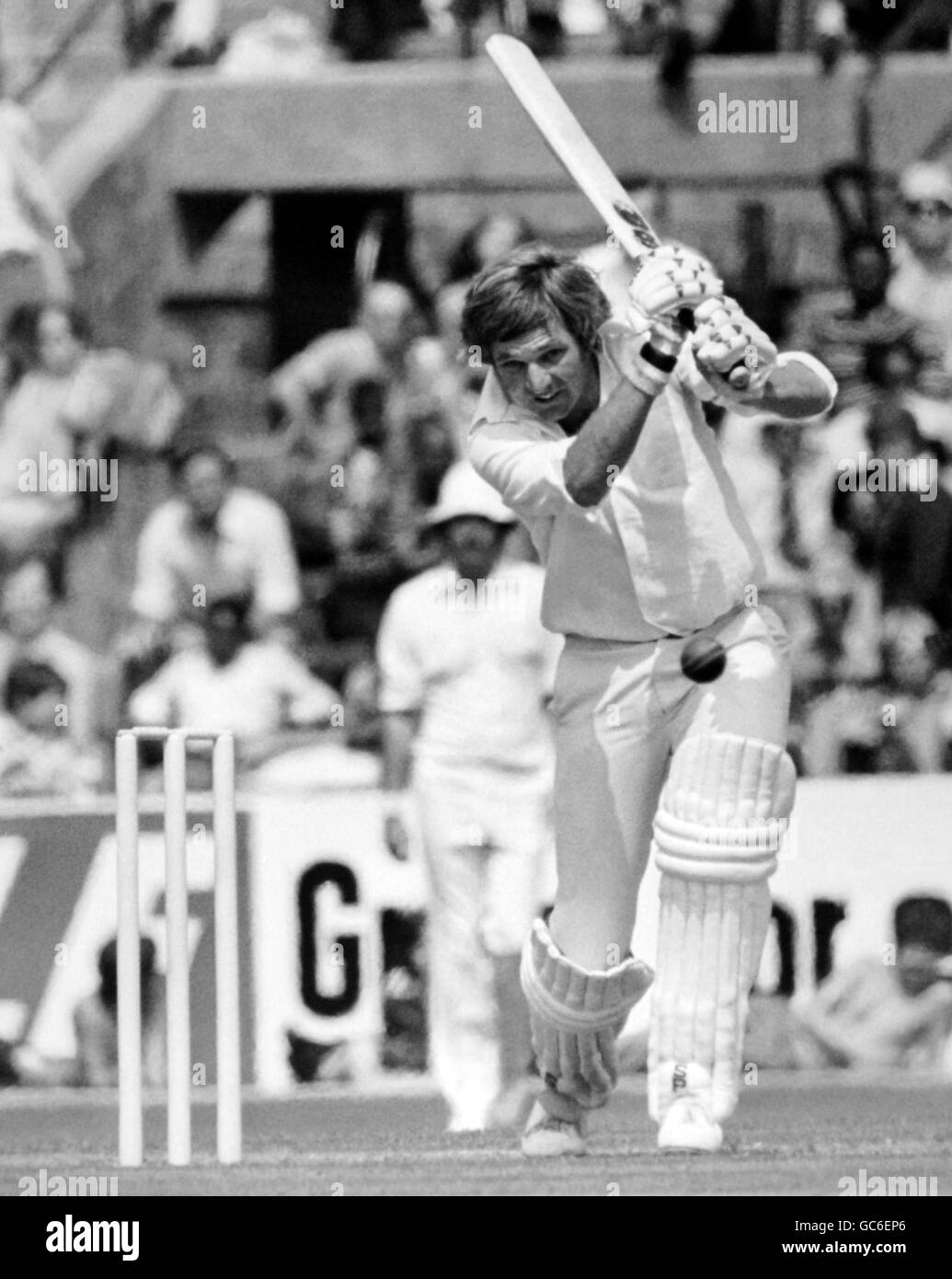 New zealand batsman geoffrey philip howarth in action hires stock