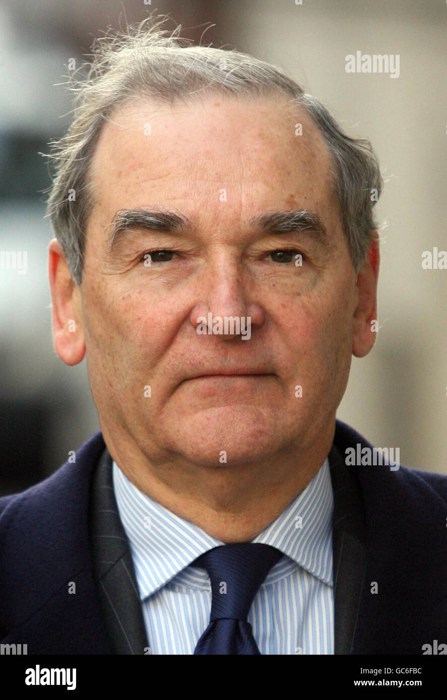 Former British ambassador to the United Nations Sir Jeremy Greenstock leaves the Queen Elizabeth II Centre, London, after giving evidence to the Iraq inquiry. Stock Photo