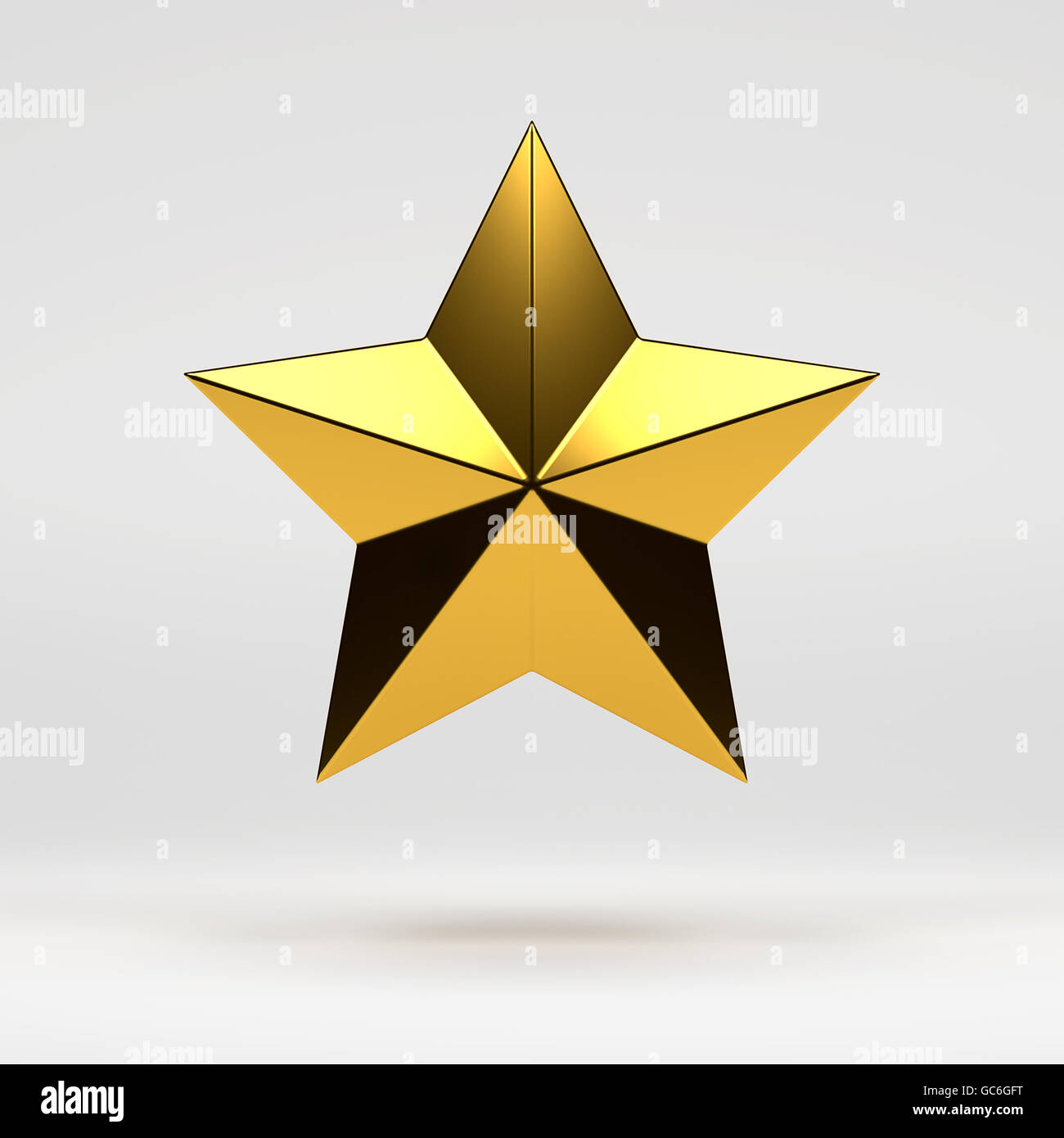 3D rendering of gold star isolated on white background Stock Photo - Alamy