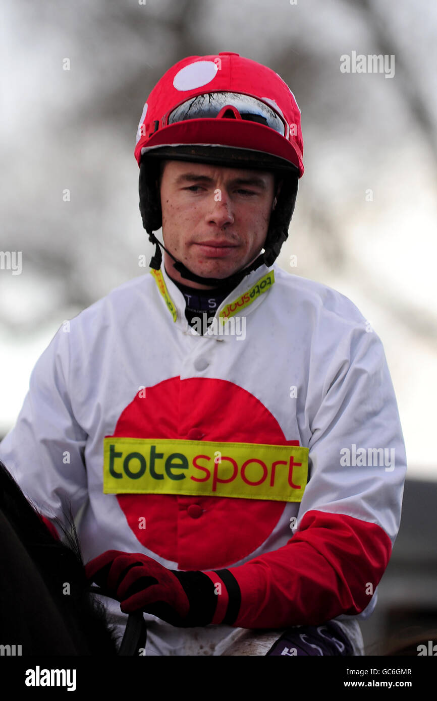Racing - Christmas Market Day - Uttoxeter Racecourse. Jockey Denis O'Regan during Christmas Market Day at Uttoxeter Racecourse. Stock Photo