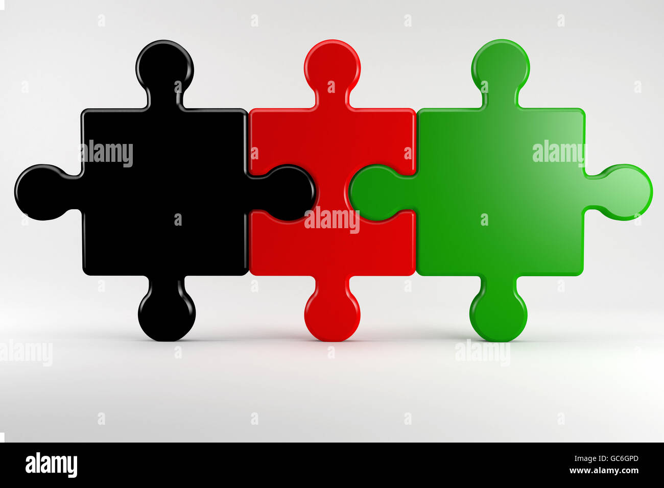 3D Illustration; German coalition partners in the Color of their parties Stock Photo