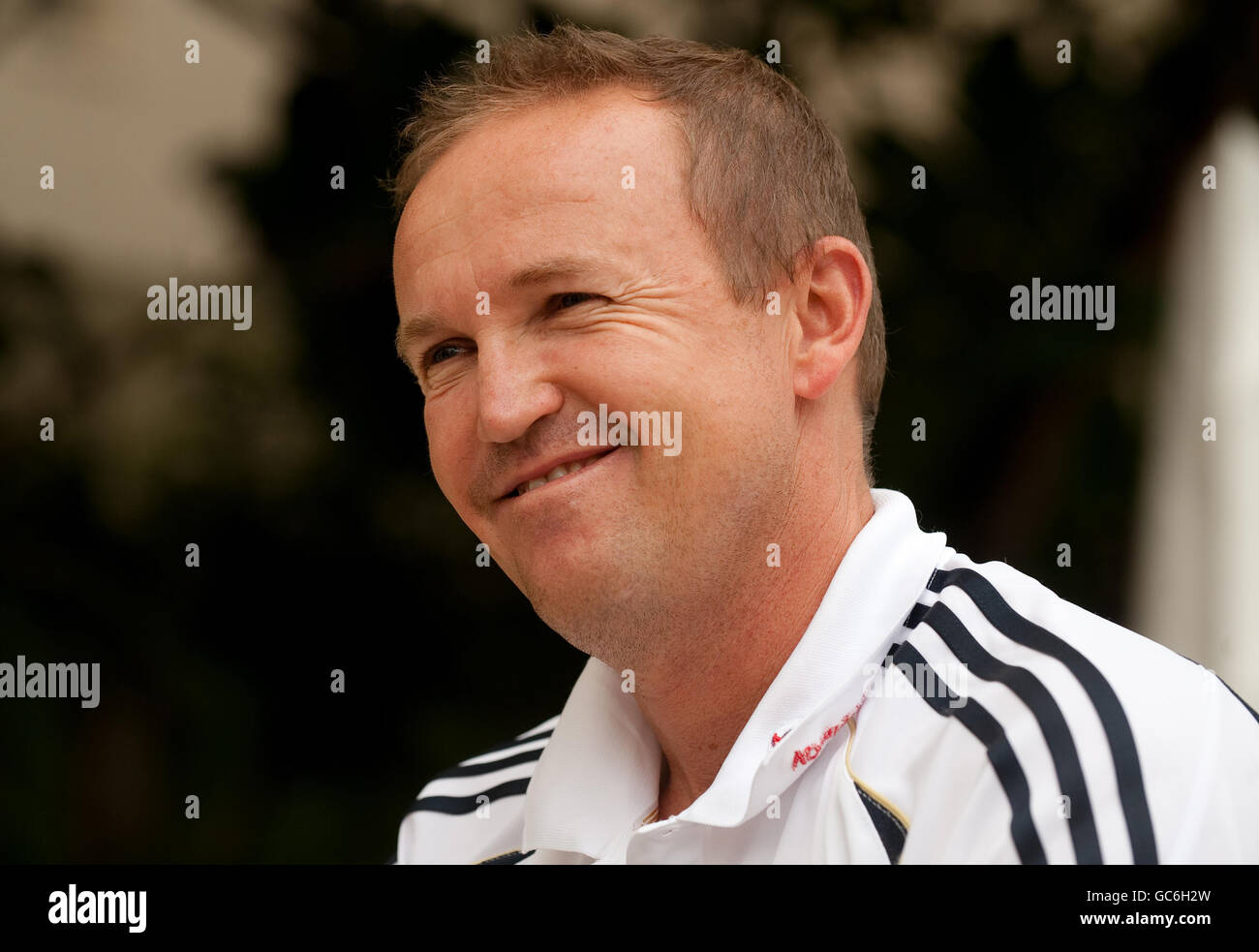 England coach Andy Flower during a press conference at the team hotel