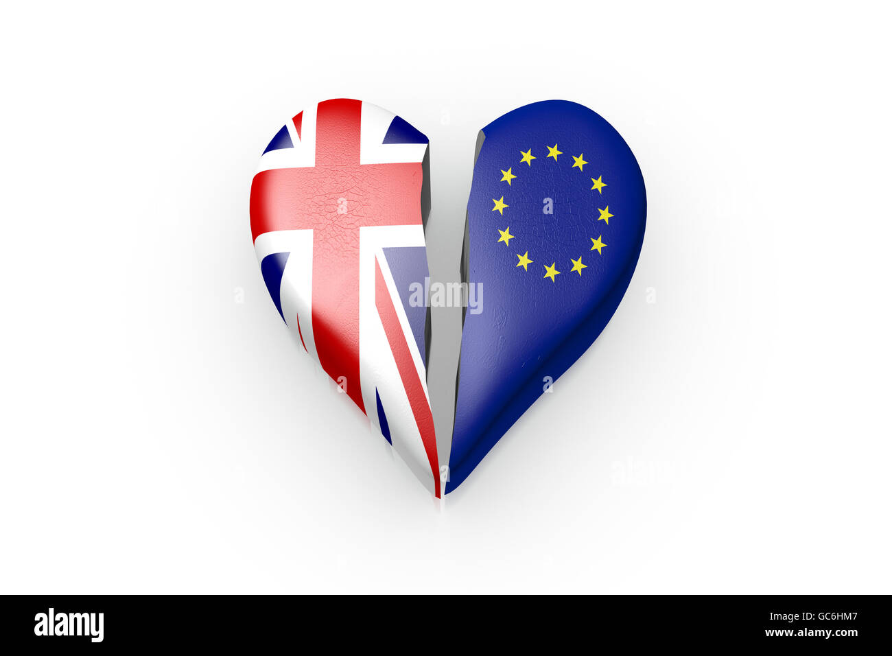 3D Illustration Brexit, Symbol of the Referendum EU vs UK Stock Photo
