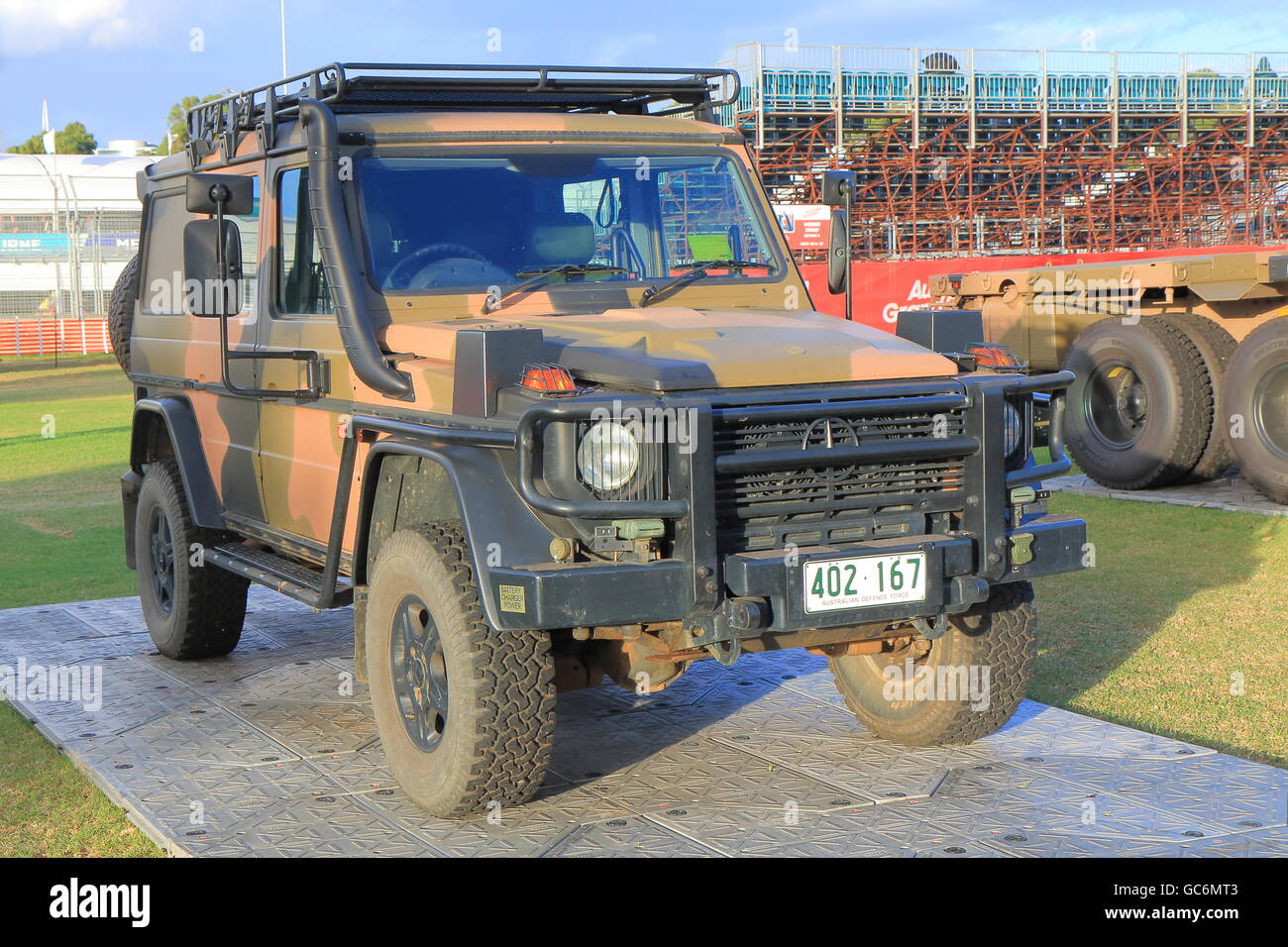 Army military Jeep display in Melbourne Australia Stock Photo Alamy