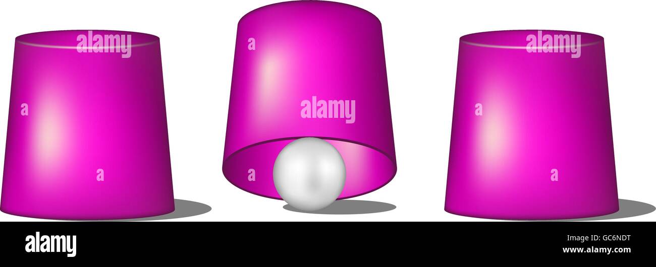 Thimblerig with purple cups and ball Stock Vector Image & Art - Alamy