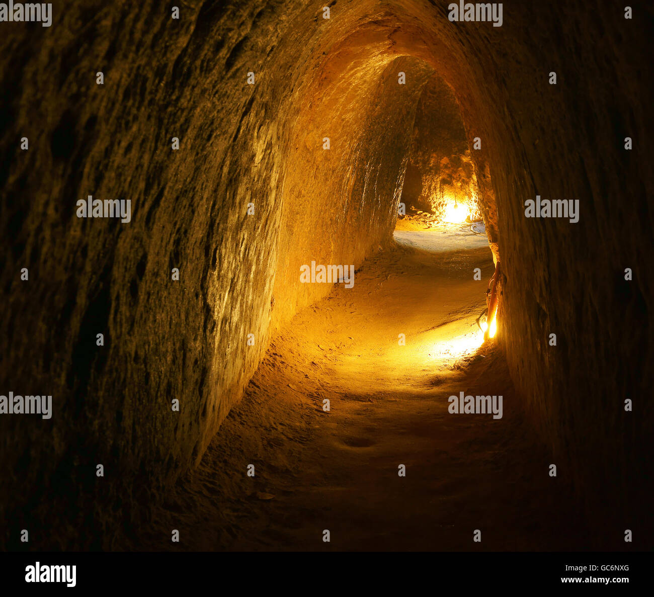 Cu Chi tunnel, historic famous place in Vietnam war, army dig