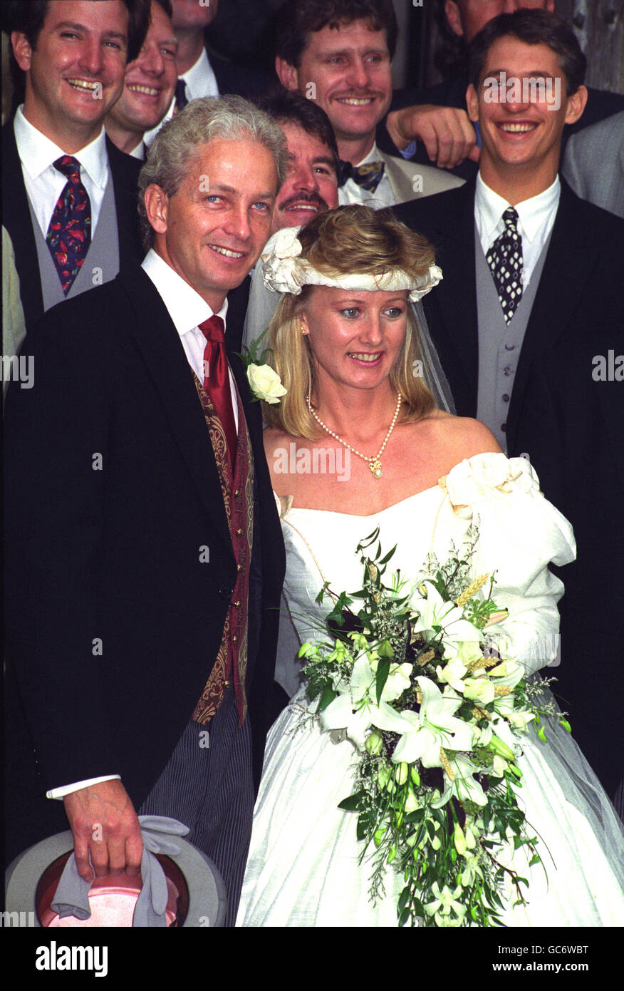 David gower wife thorrun after their wedding at winchester cathedral hi