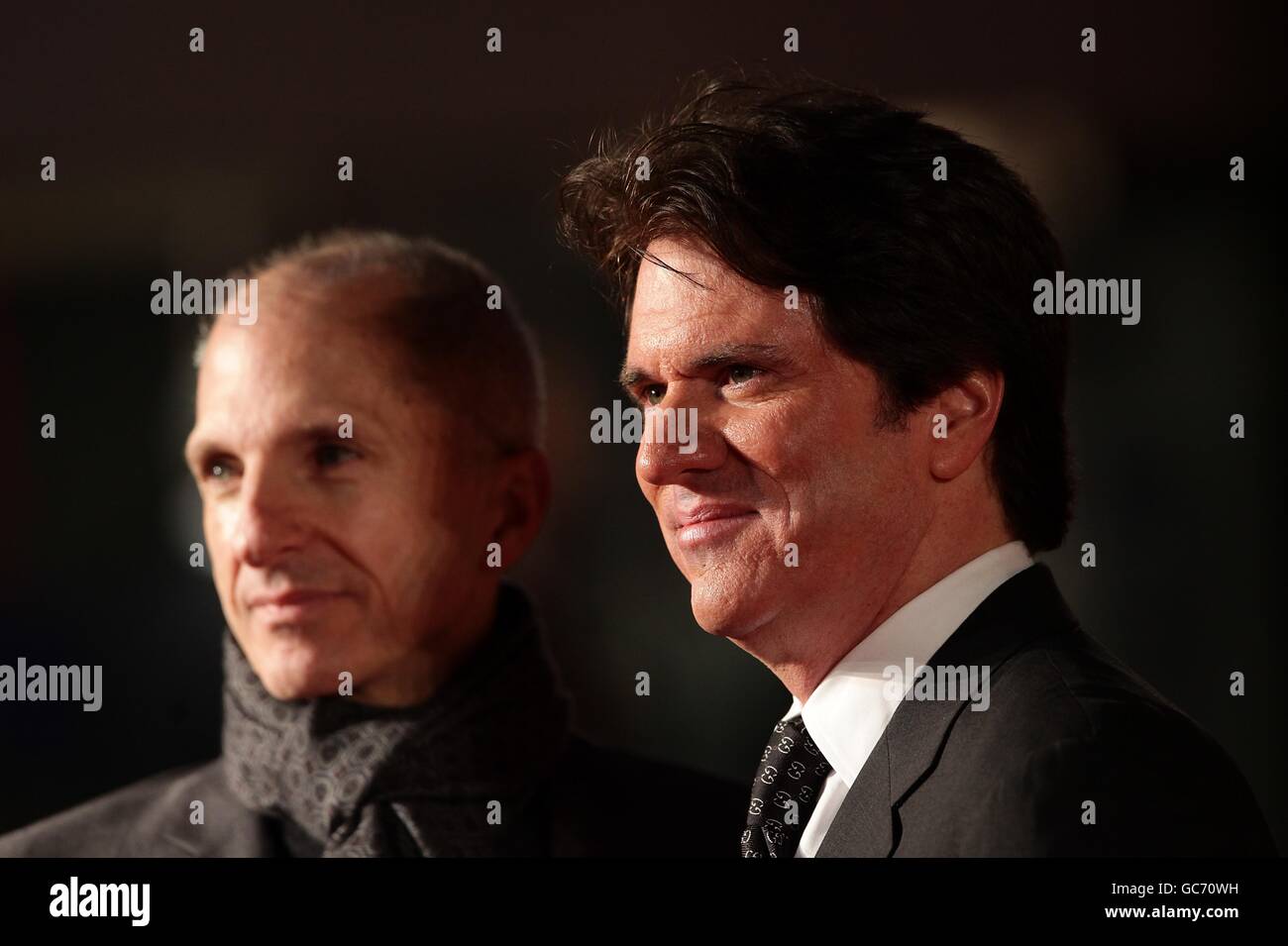 The films director Rob Marshall (right) and producer John De Luca (left) arriving for the world premiere of Nine at the Odeon Leicester Square, London. Stock Photo