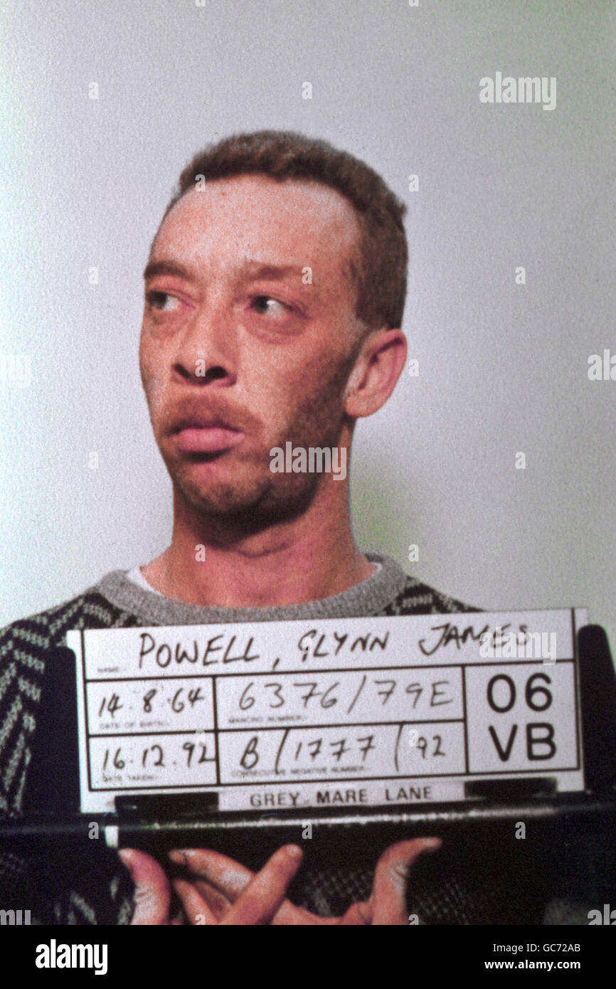GLYNN POWELL, 29, FROM MOSTON, ONE OF THE SIX ACCUSED AT MANCHESTER CROWN COURT OF THE MURDER OF SUZANNE CAPPER. Stock Photo