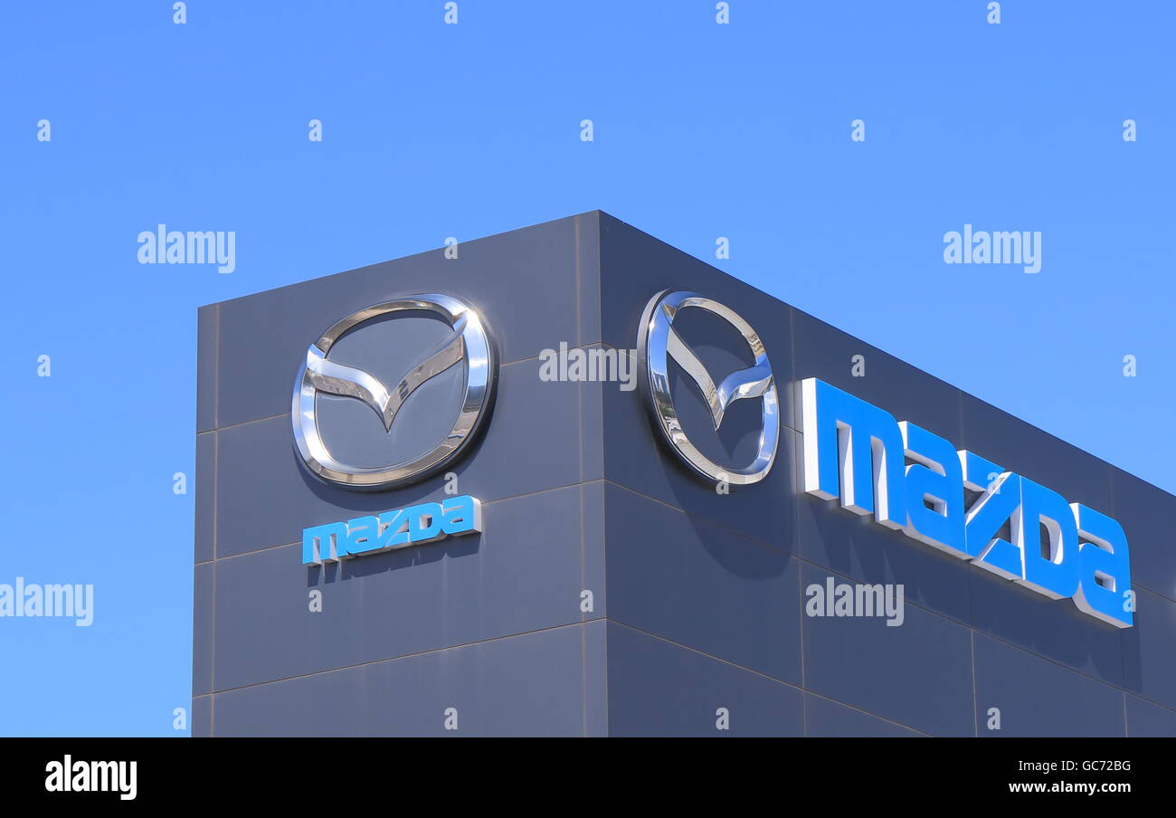 Mazda Motor Japanese car manufacture company logo Stock Photo