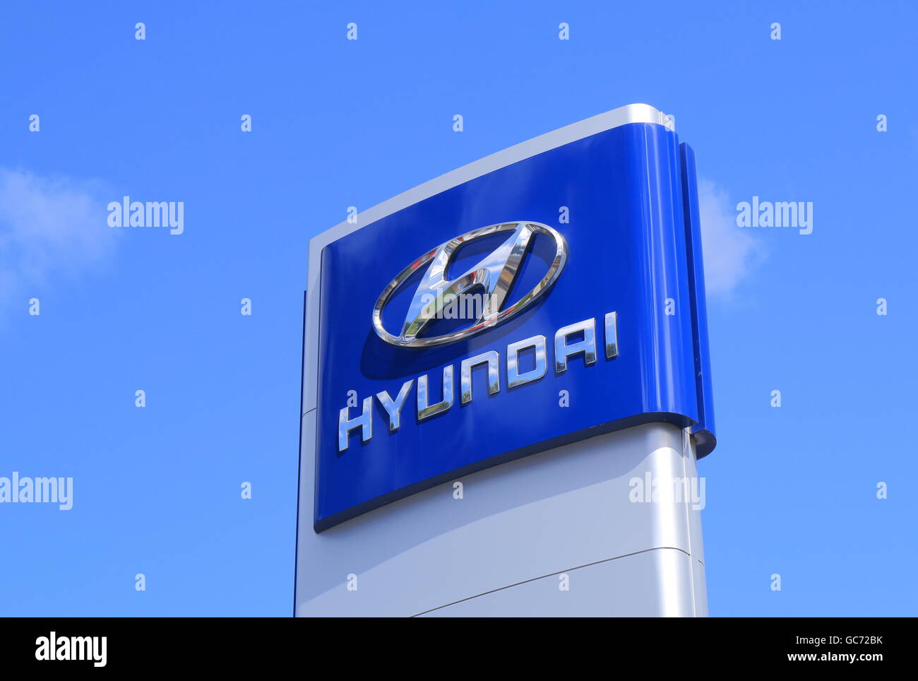 Hyundai Korean car manufacture company logo Stock Photo