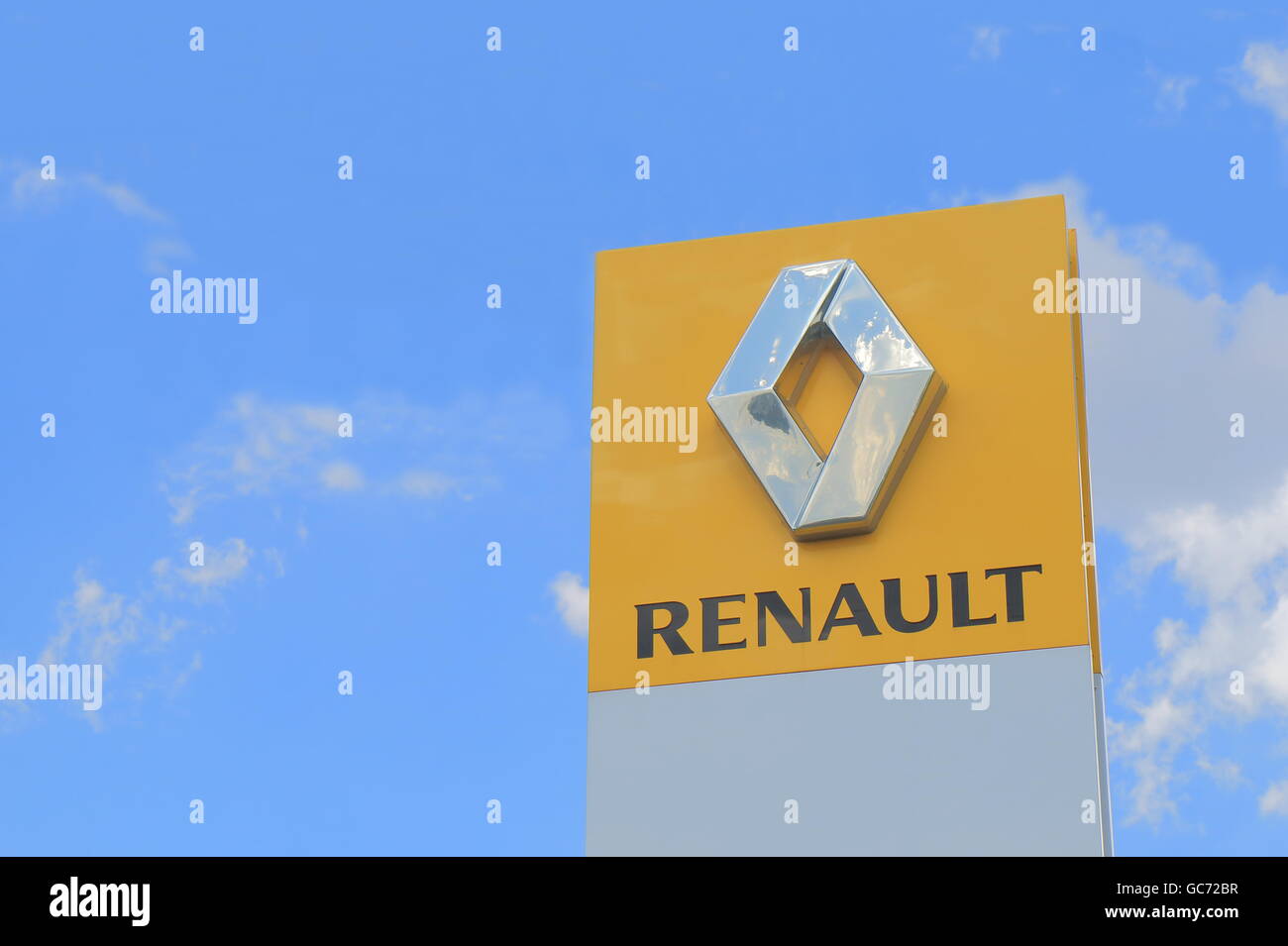 RENAULT car manufacture company logo Stock Photo