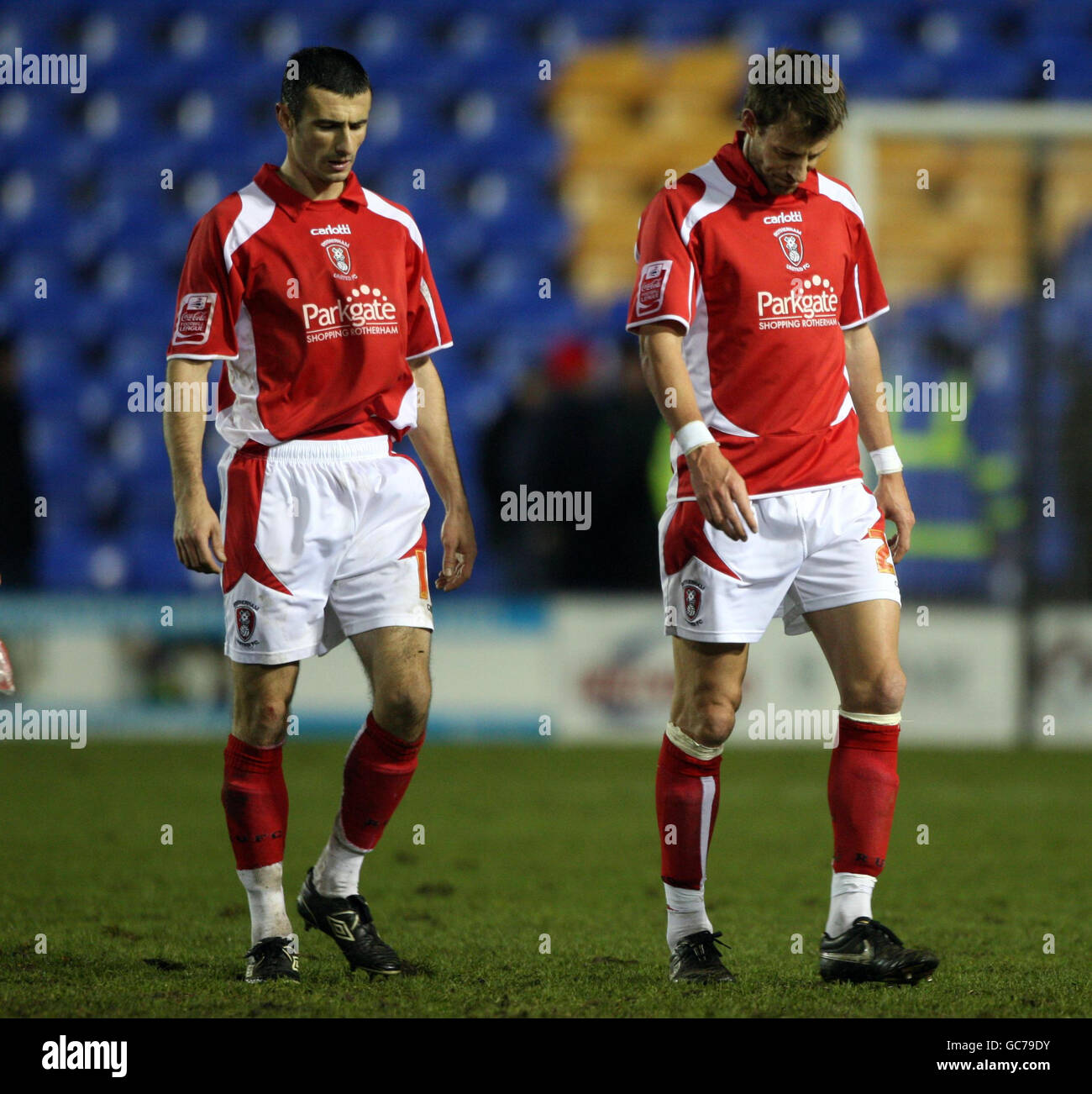 Rotherham United's Mark Lynch (left) and Drew Broughton show their ...