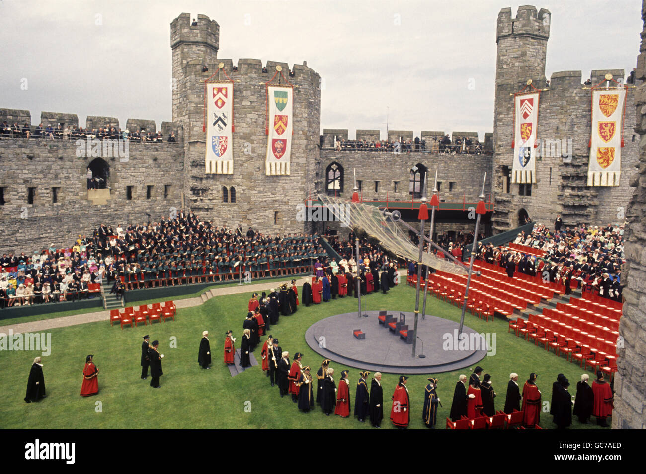 The investiture of the Prince of Wales at Caernarfon Castle Stock Photo