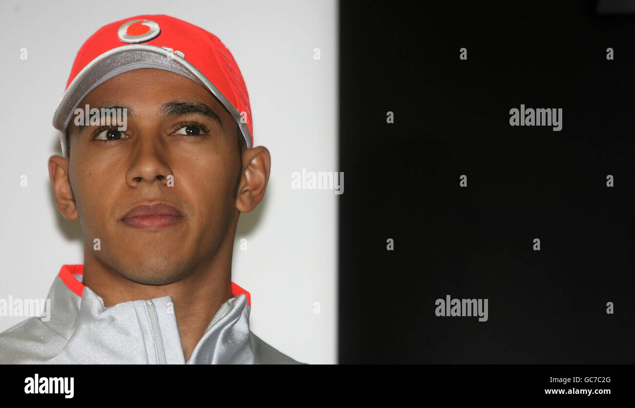 Racing Driver Lewis Hamilton at Mercedes World where he helped to