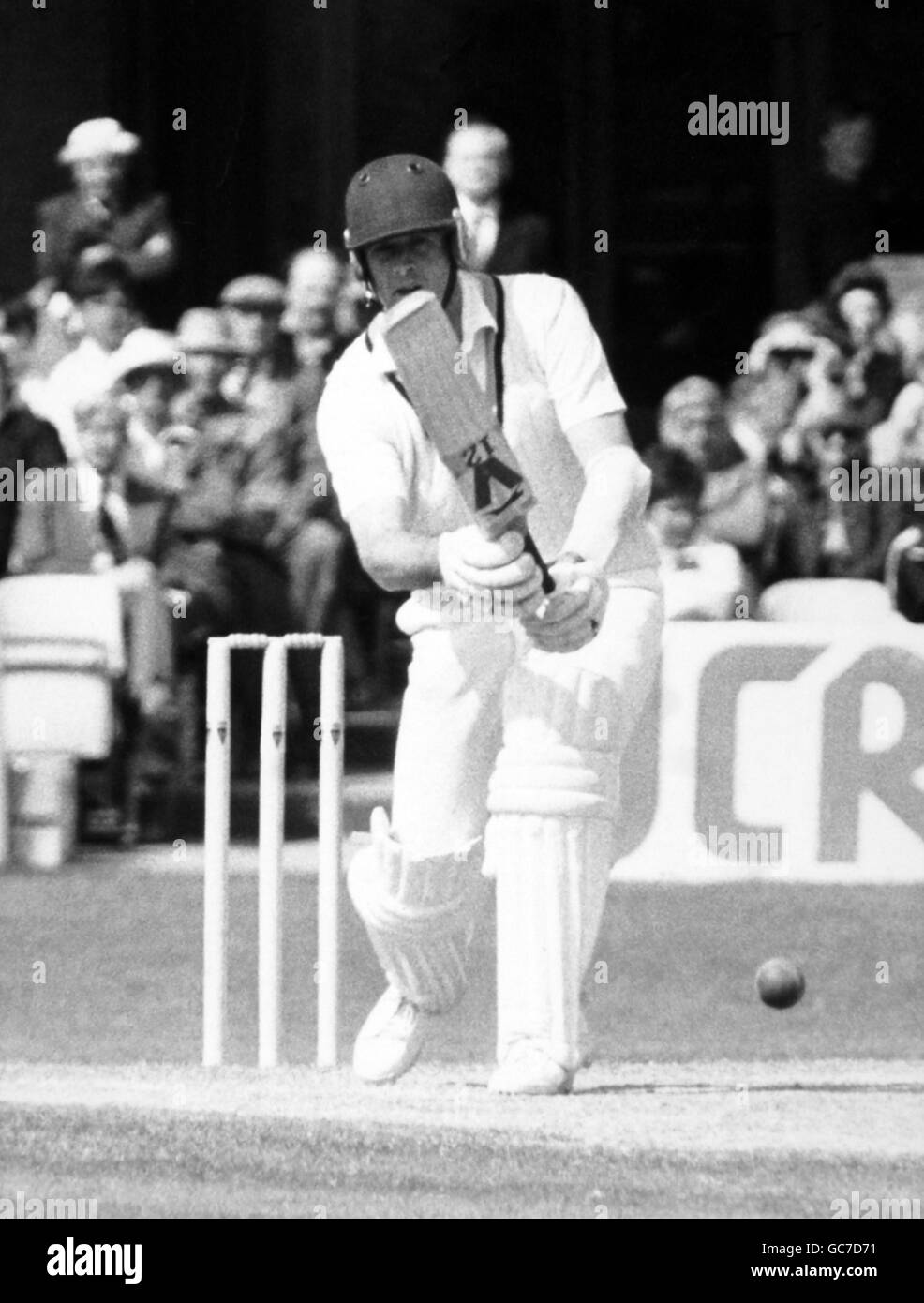 Yorkshire and England batsman Geoff Boycott in action Stock Photo