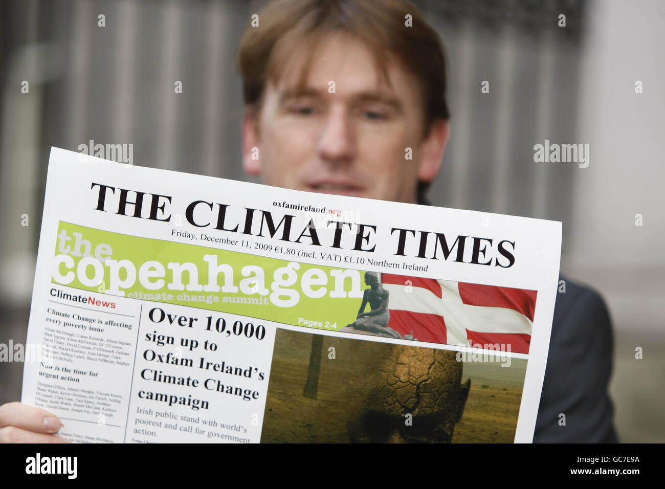 The Climate Times Oxfam Ireland campaign Stock Photo