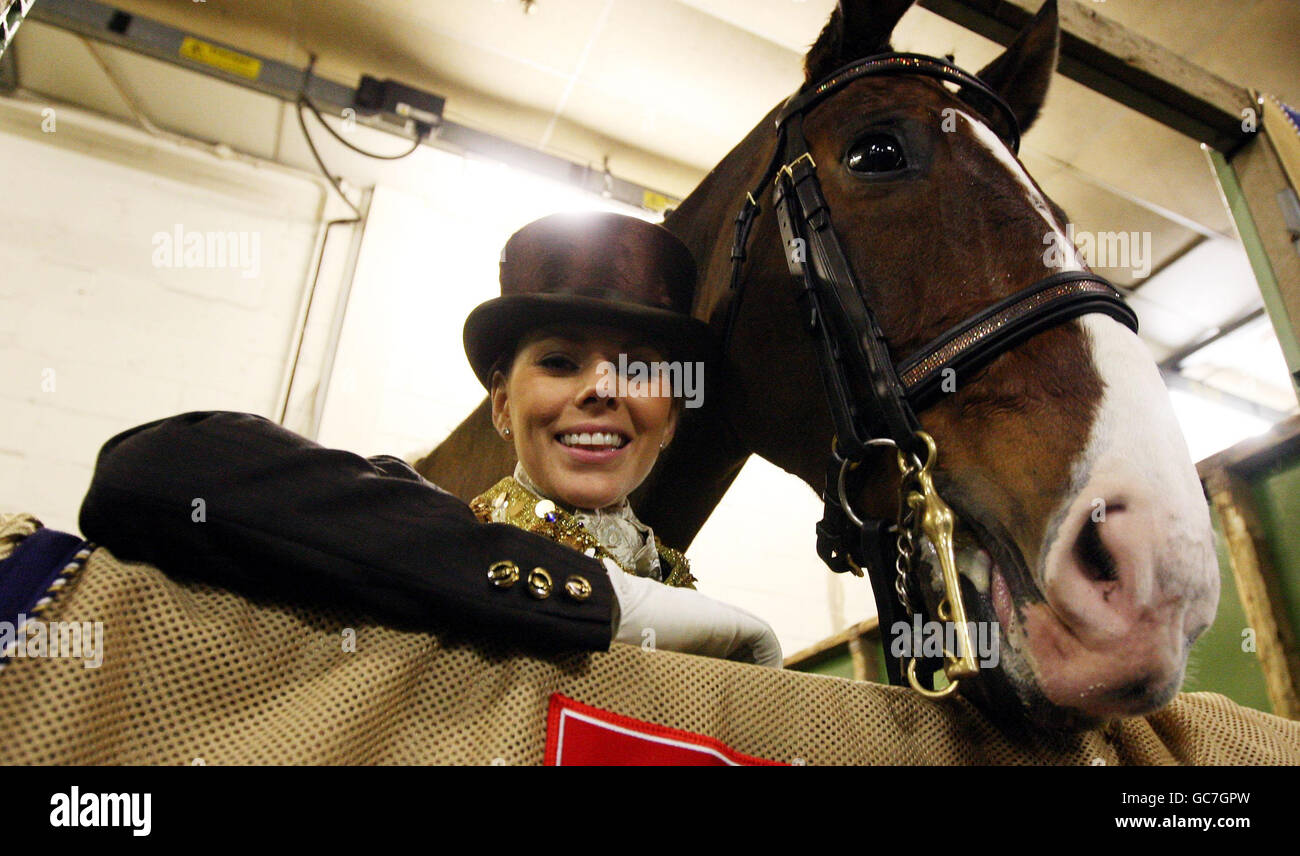 Toni Terry, wife of Chelsea and England Captain John,after performing dressage during the London International Horse Show at the Olympia Exhibition Centre, London. Stock Photo