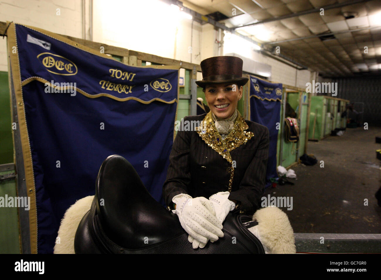Female equestrian top hat hi-res stock 