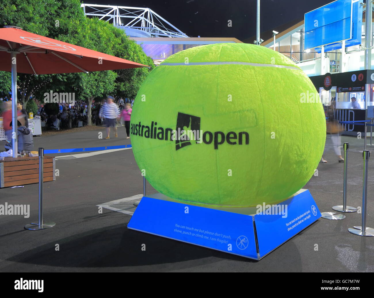 Big tennis ball display at Australian Open tennis in Melbourne Australia  Stock Photo - Alamy
