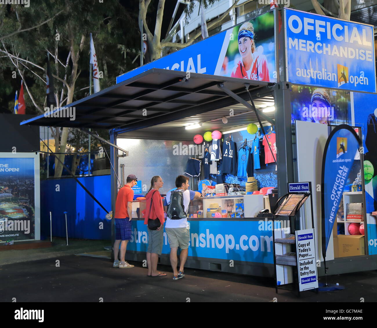 People shop at the Australian Open tennis official merchandise outlet in  Melbourne Australia Stock Photo - Alamy
