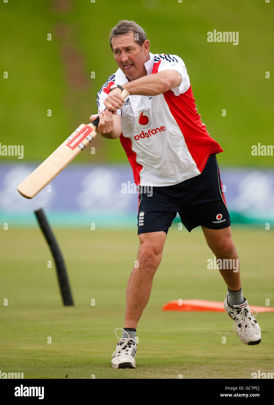 England batting coach Graham Gooch during a net session at Centurion
