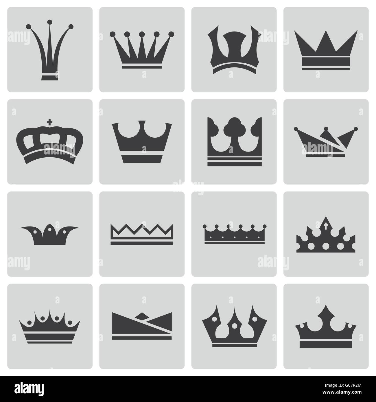 Vector Black Crown Icons Set Stock Vector Image & Art - Alamy