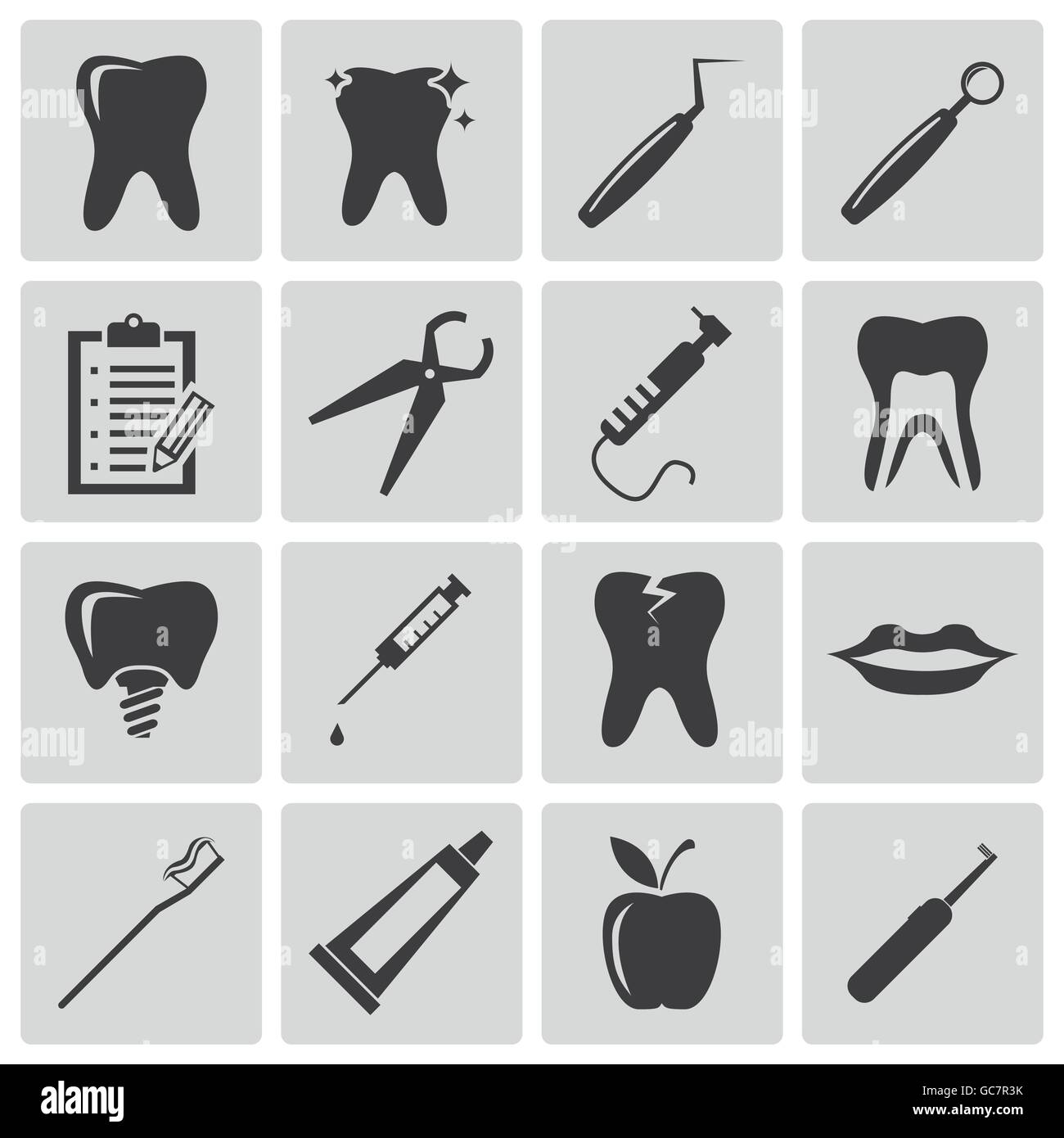 Vector Black Dental Icons Set Stock Vector Image & Art - Alamy