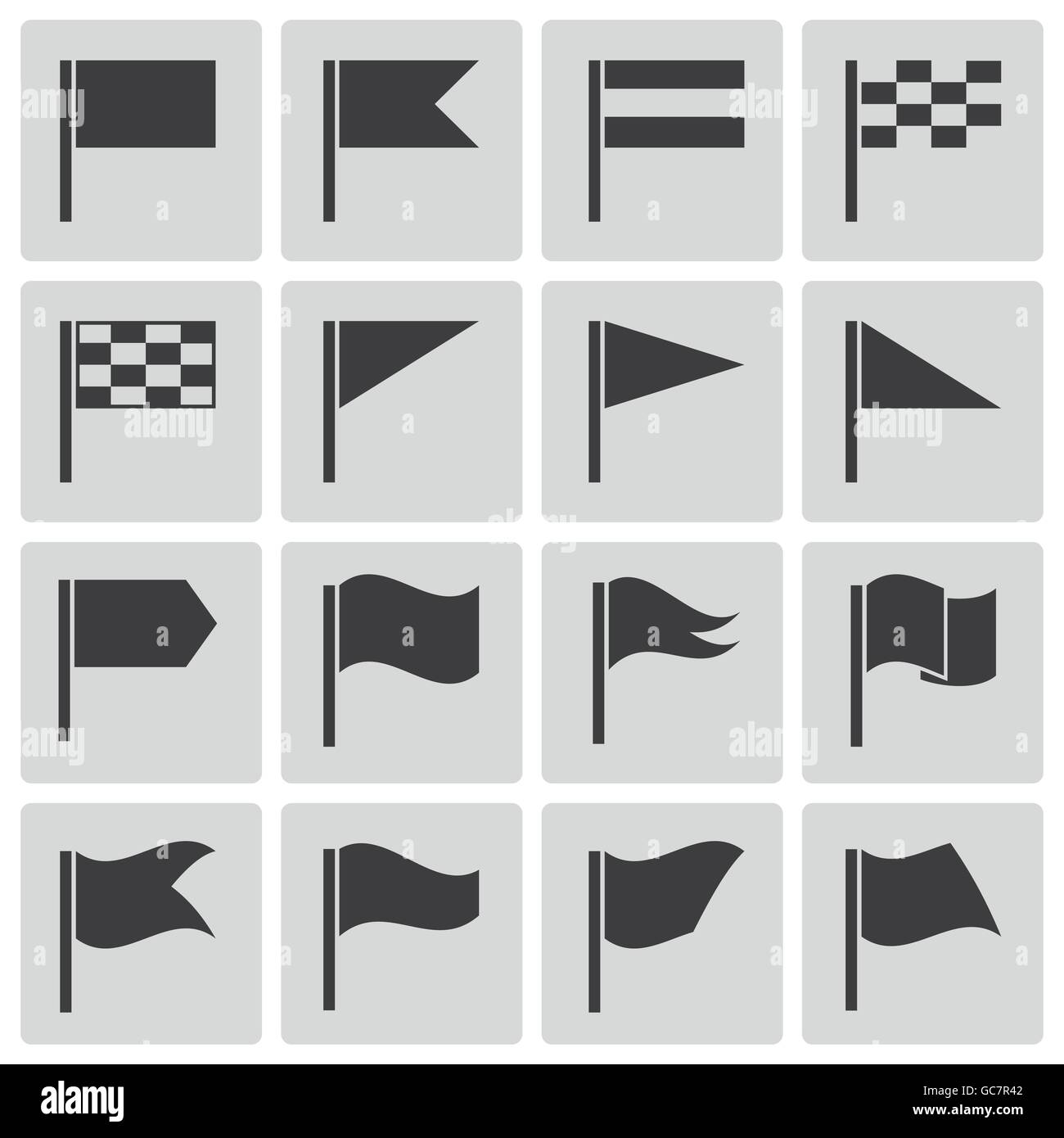 Vector black flag icons set Stock Vector Image & Art - Alamy