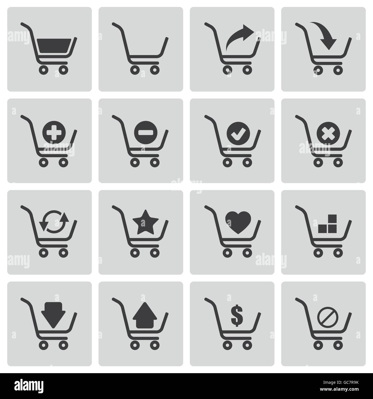 Vector Black Shopping Cart Icons Set Stock Vector Image & Art - Alamy