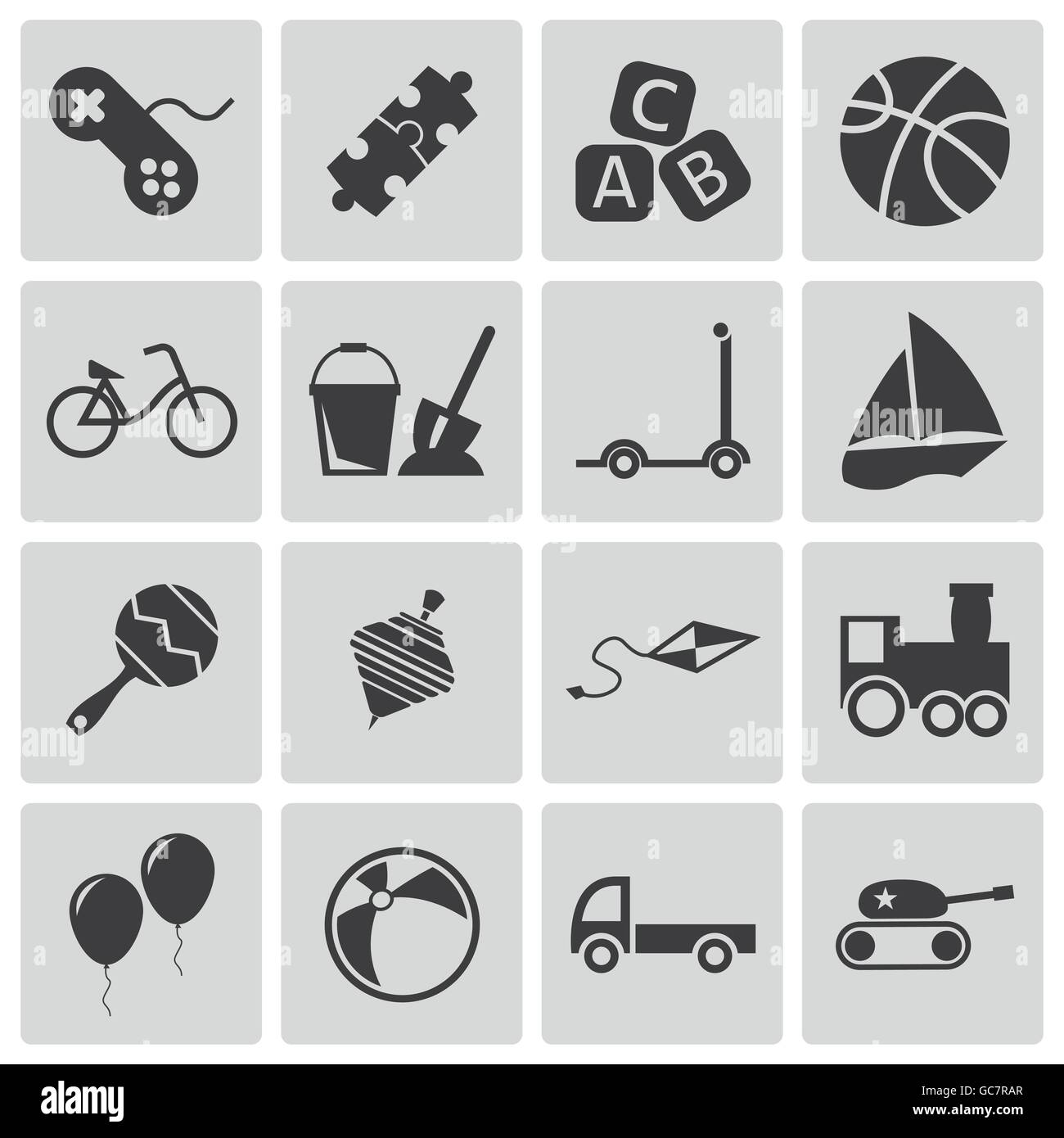 Vector Black Toys Icons Set Stock Vector Image & Art - Alamy