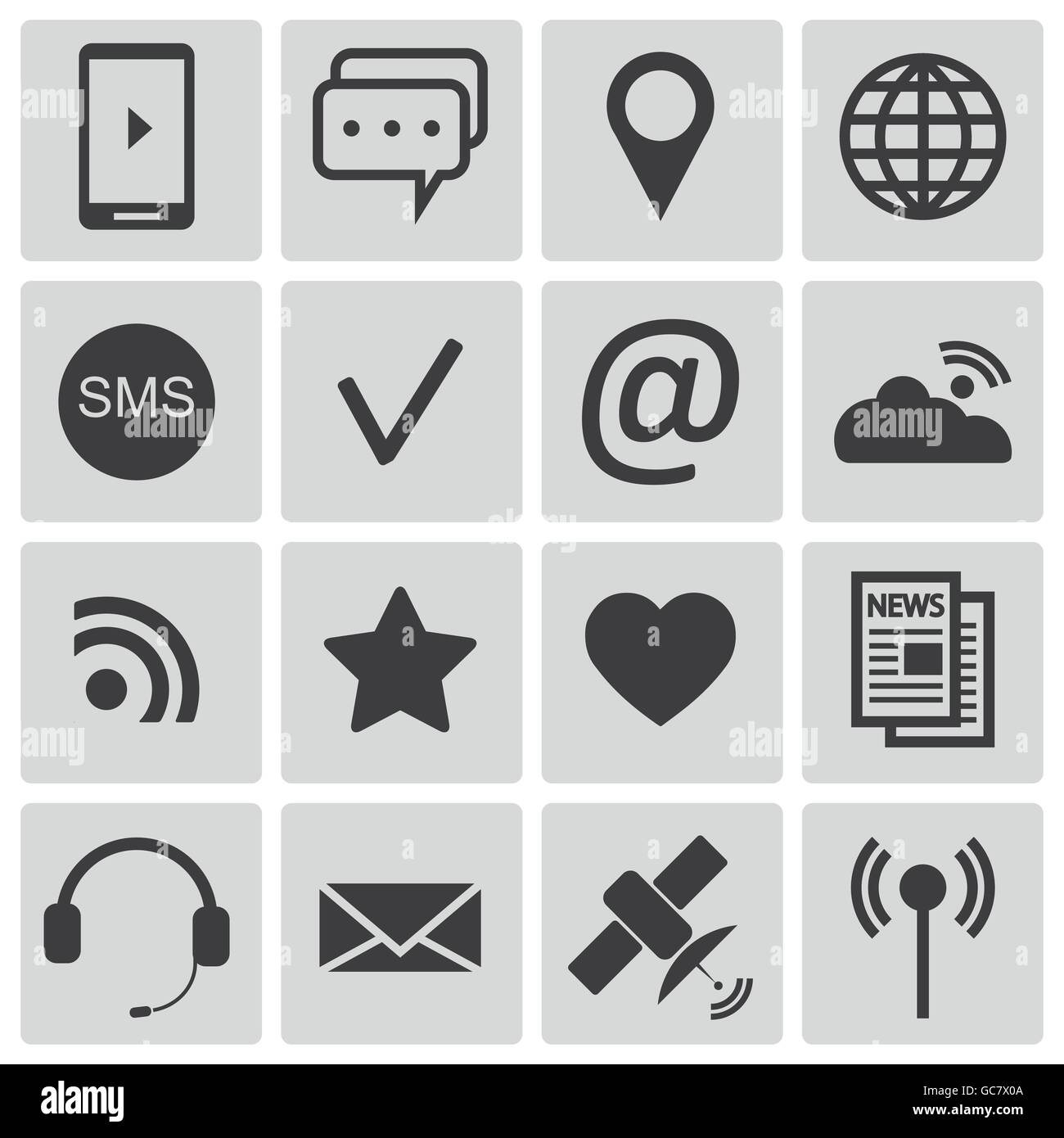 Vector black communication icons set Stock Vector Image & Art - Alamy